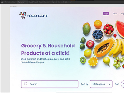 Grocery Shopping Website design graphic design logo ui