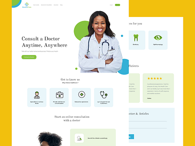 Health care website design motion graphics ui ux