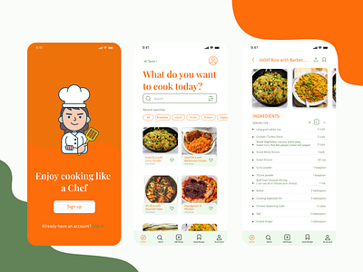 Food Recipe design typography ui vector