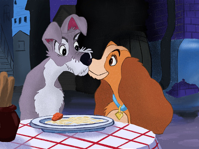 Lady and the tramp animation branding design graphic design illustration logo ui vector