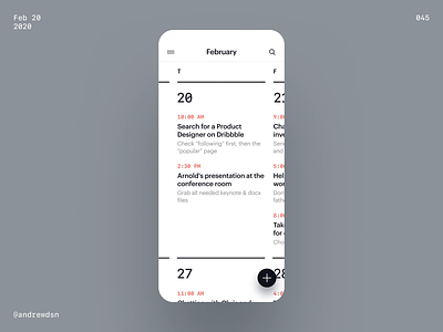 Calendar app agenda app brutal calendar events futurism futuristic interactive ios mobile organizer productivity