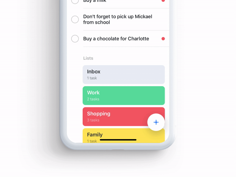 New Task — Tasker app app framer interactive ios microinteraction mobile motion productivity prototype task to do todo