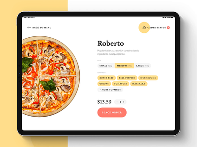 Piccolo — A Self-Order App app branding clean design food ios ipad ipad pro kiosk minimal modern pizza restaurant self order startup ui ux