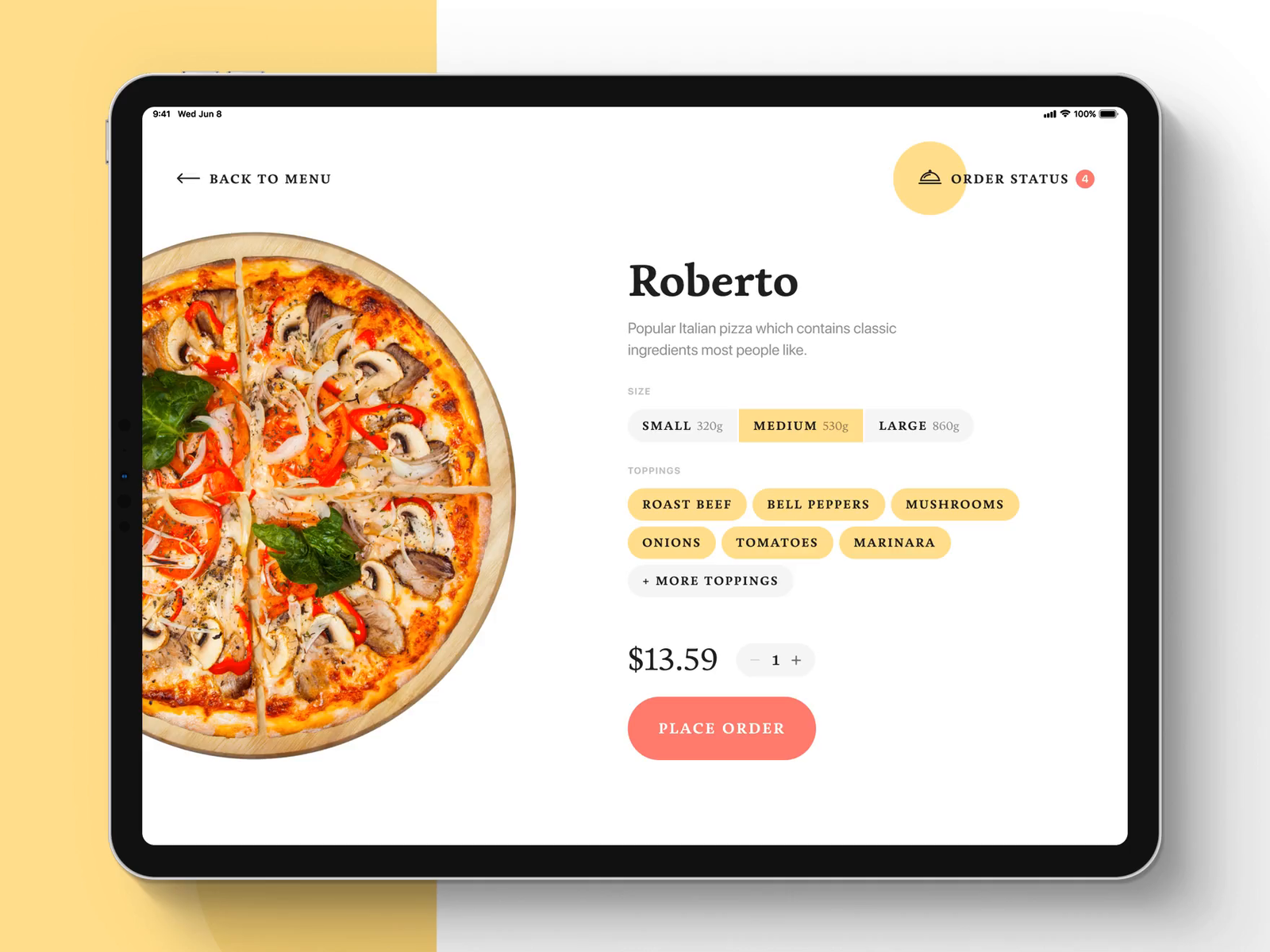 Piccolo — A SelfOrder App by Andrew for Zypsy on Dribbble