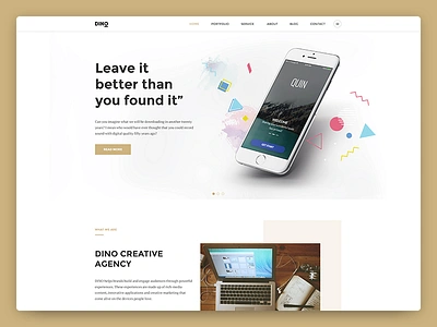 Dino Homepage Portfolios clean clear creative dino portfolios template theme website