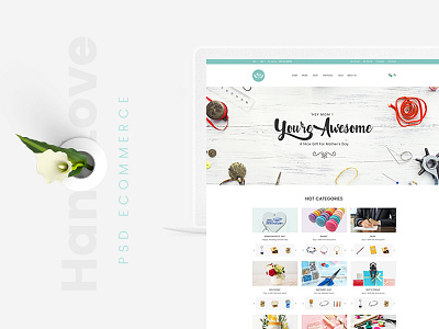 HandLove Homepage 05 ecommerce gift handlove handmade psd shop template website