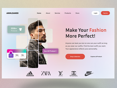 Fashion Store Website Header design graphic design landing page ui web ui website