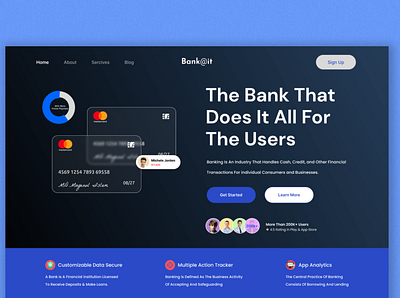 Banking Website Header Section design graphic design landing page ui web ui website