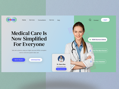 Medical Care Website Header design graphic design landing page ui web ui website