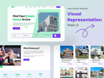 Visual Design Web UI (Real Estate) design graphic design landing page ui web ui website