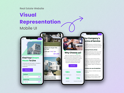 Visual Design Mobile UI (Real Estate) graphic design mobile ui ui ux web ui website