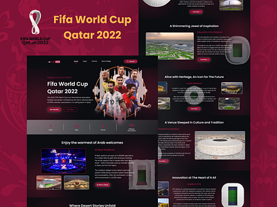 Fifa World Cup 2022 (Qatar World Cup Stadium) adobe xd figma landing page ui ui design ux web ui website