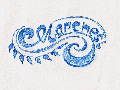 Marchesi Sm hand drawn letters logo sketch typography