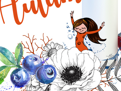 Autumn Instagram Post autumn banner character creation design flower illustration illustration instagram marketing campaign mascot orange vector