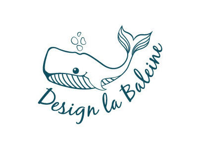 Design La Baleine Logo whale logo design line animal sea identity branding water blue ocean illustration retro