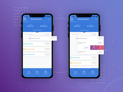 Banking - Account Overview abstractine design account overview application application. creative artificial intelligence banking blue theame branding icon designing illustrations ios procreate sketching typography ui ux