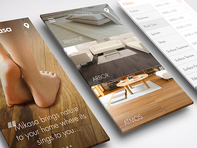 Wooden Floors apple filter green lam ios iphone landing page mikasa product splash ui ux