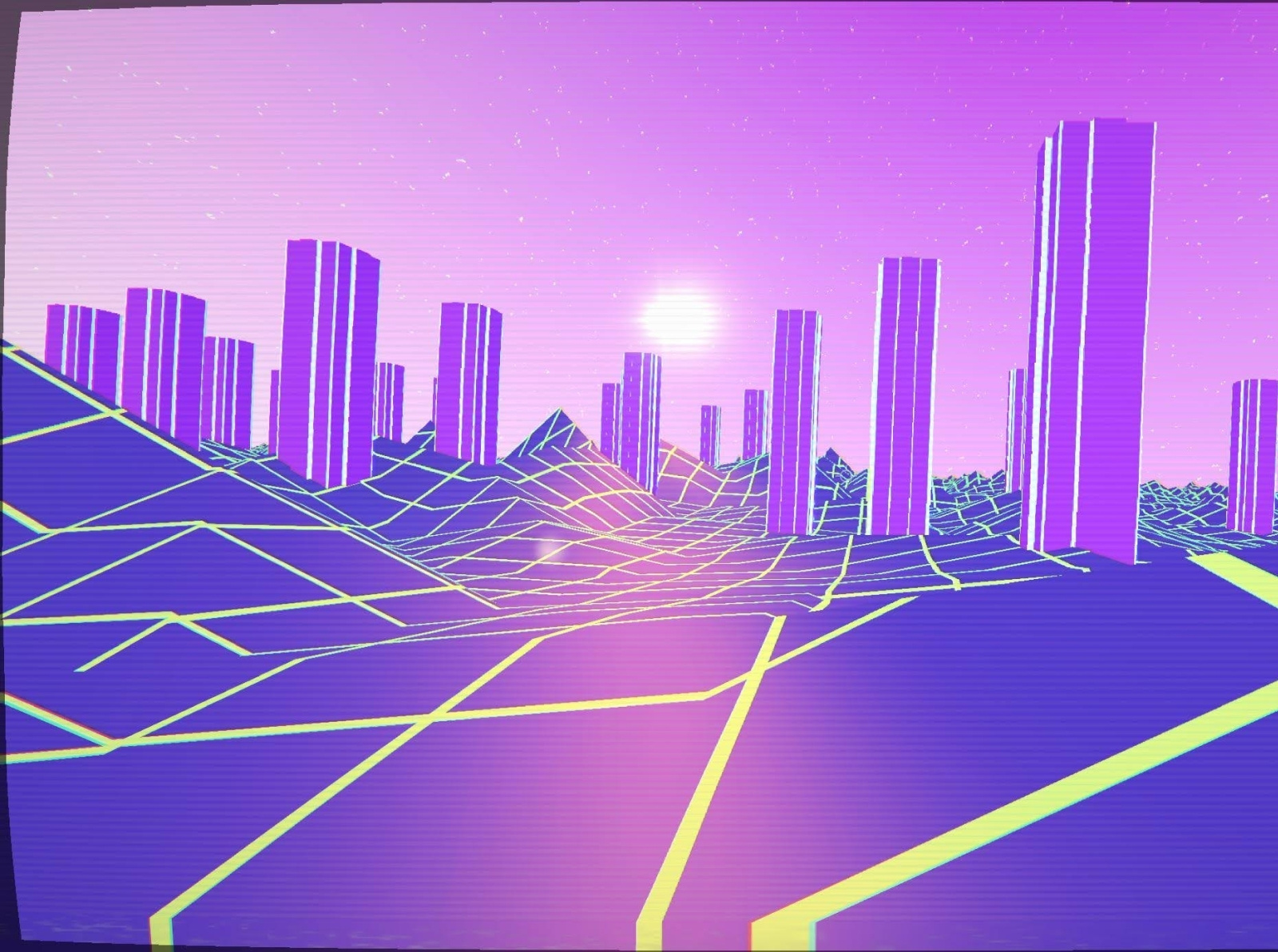 Pink Retro Landscape By Jaunty Bear Games On Dribbble