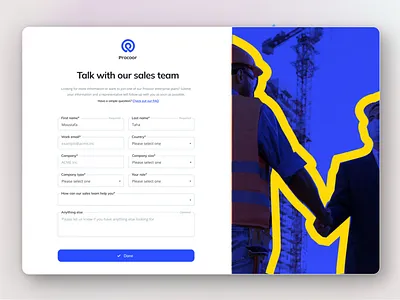 Contact sales form form minimal saas ui ux website