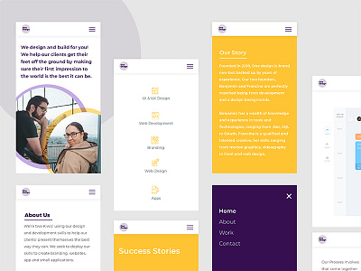 One Design Mobile Website app branding colourful design icon mobile typography ui ux web