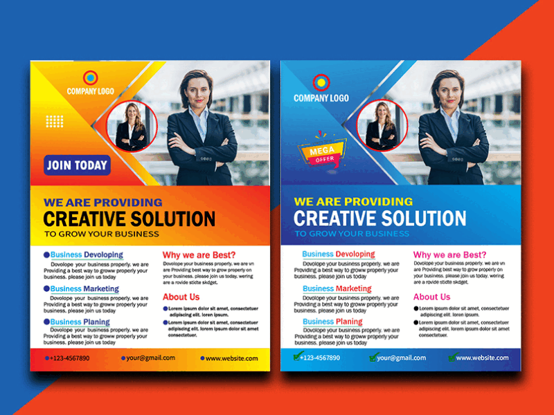 Creative Solution Flyer Design burcher design business flyer company flyer design flyer flyer design graphic design illustration vector