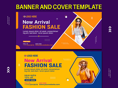 Fashion social media banner and cover template banner and cover banner design branding cover design design facebook banner facebook cover facebook template fashion banner fashion cover fashion design fashion sale graphic design instagram banner post design social media banner social media cover website banner youtube banner