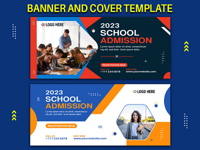 School Admission social media cover and banner design template admission banner admission cover banner design banner template branding cover design cover template design education banner facebook banner facebook cover graphic design school admission banner school admission cover school banner school cover social media banner social media cover study banner