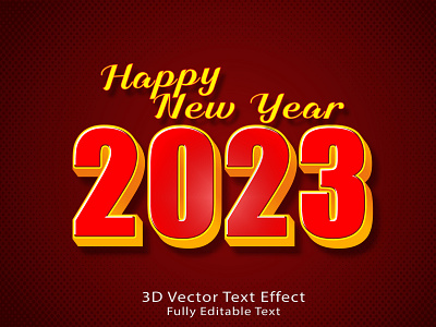 Happy new year 2023 3d text effect 2023 font effect 2023 text effect 3d 3d text animation branding design font effect graphic design happy new year new year text effect text effect typography