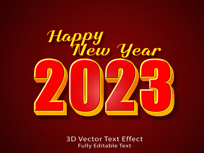 Happy new year 2023 3d text effect