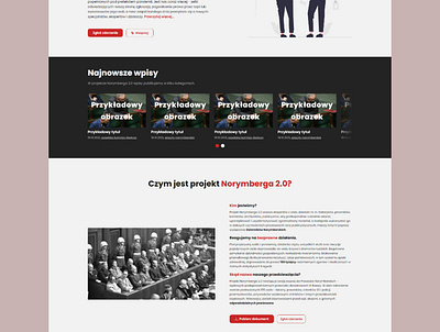 Homepage of Norymberga 2.0 project branding design logo