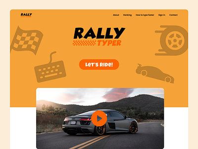 Rally Typer homepage branding design illustration vector