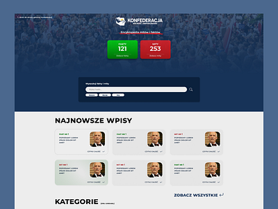 Idea of design for fact-checking website about political parties design ui