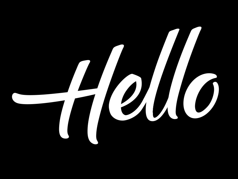 Animated letters - hello animation black and white drawn hand lettered lettering letters motion vector