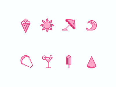 Monochromatic Summer Icons