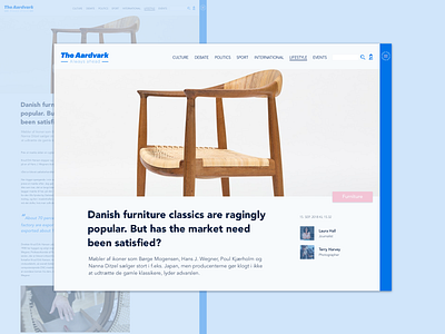 The Aardvark Article article ui design desinglab ui design digital design news site the aardvark ui ui design web design