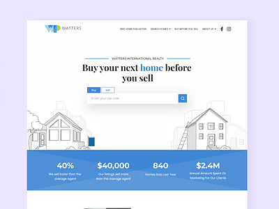 Real Estate Landing Page agents beautiful buy client creative design home home valuation icon listing minimal realstate sell ui web