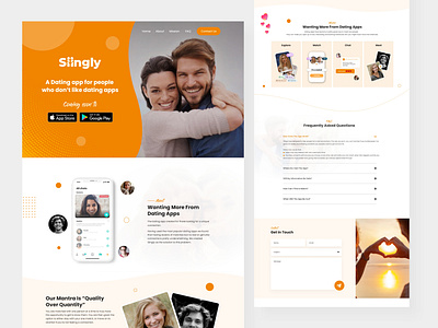 Dating app landing page