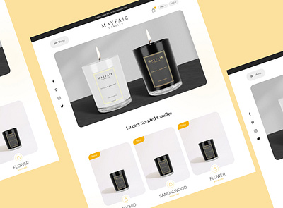 Luxury candles landing page beautiful branding buy cart creative design gifts icon illustration logo luxury candles landing page minimal shop ui web