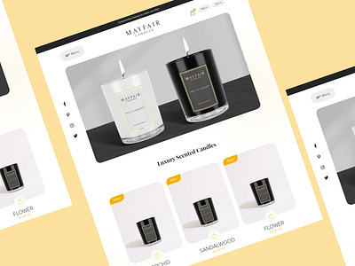 Luxury candles landing page beautiful branding buy cart creative design gifts icon illustration logo luxury candles landing page minimal shop ui web