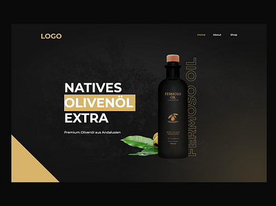 Olive oil landing page creative design icon landing page luxury minimal olive oil sell ui