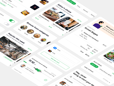 Foodie – Food / Restaurant Delivery Mobile UI Kit app clean component components delivery design figma food kit minimalism mobile ui uidesign ux