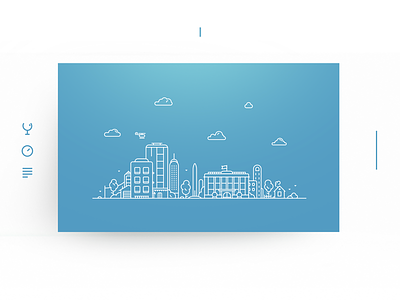 Eatme illustration bachoodesign card city city scape cloud house icon illustration line outline three urban scape
