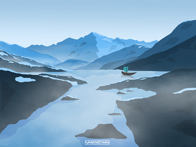 Alone in the Silence of Blue animation graphic design vector