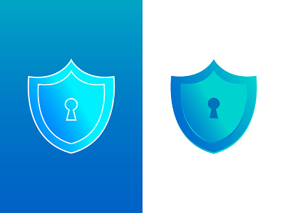 Shield Security Emblem Gradient Logo Design