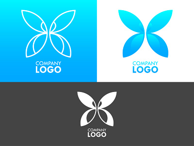 Butterfly Shape Colorful Logo Icon emblem