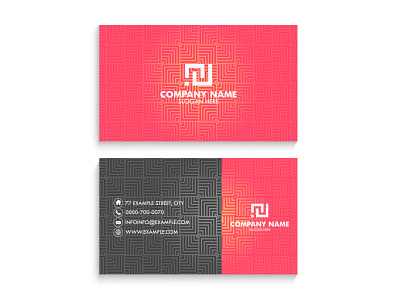 Red Pattern Business Card Template simple