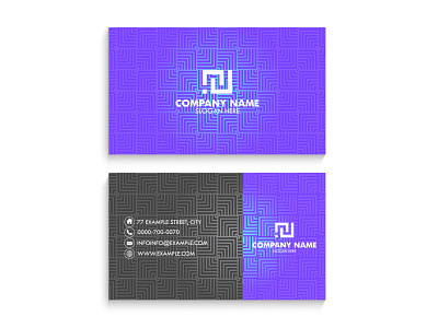Blue Pattern Business Card Template art simple