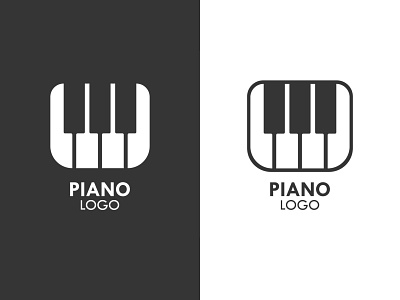 Piano Key Music Logo Vector Template