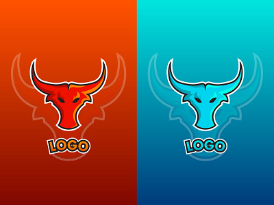 Bull Character Mascot Gaming Vector Logo fund