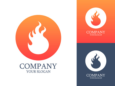 Lit Fire Flame Gradient Logo Vector Illustration burn